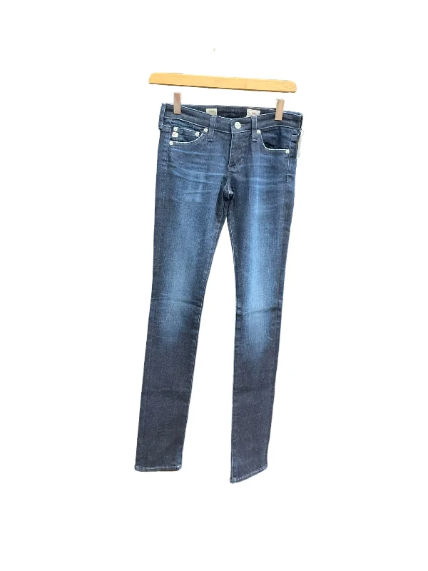 Jeans Skinny By Adriano Goldschmied In Blue Denim, Size: 0