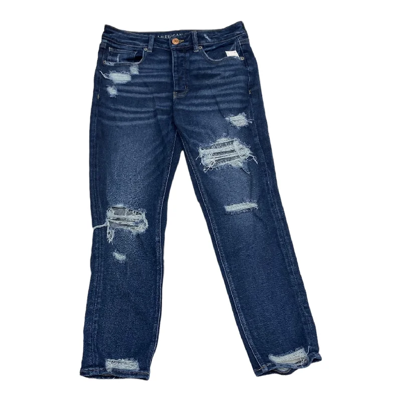 Jeans Straight By American Eagle In Blue Denim, Size: 6