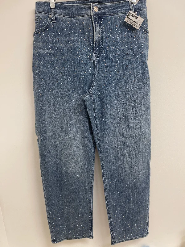 Jeans Straight By Chicos In Blue Denim, Size: 20