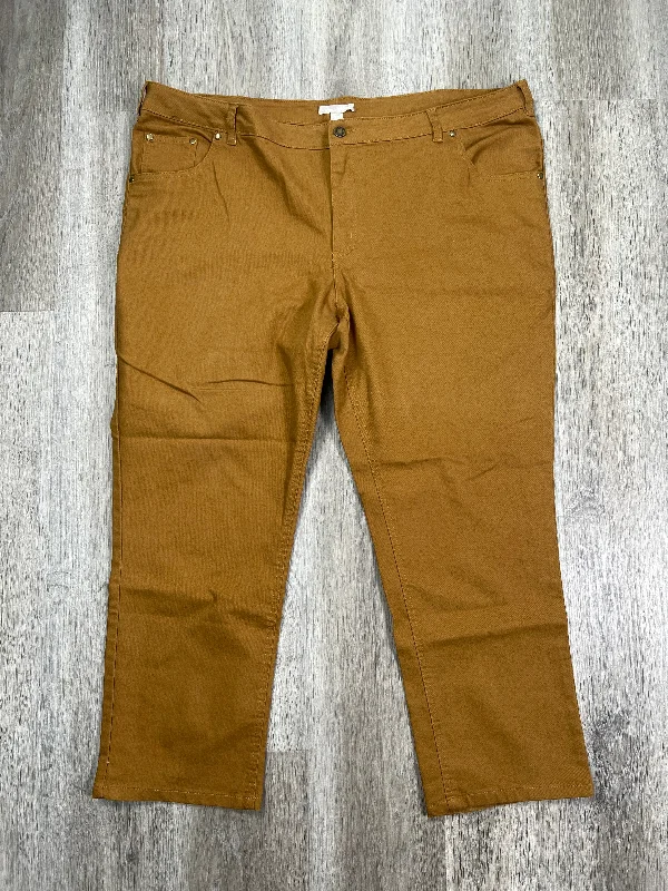 Jeans Straight By Woman Within In Brown Denim, Size: 22w