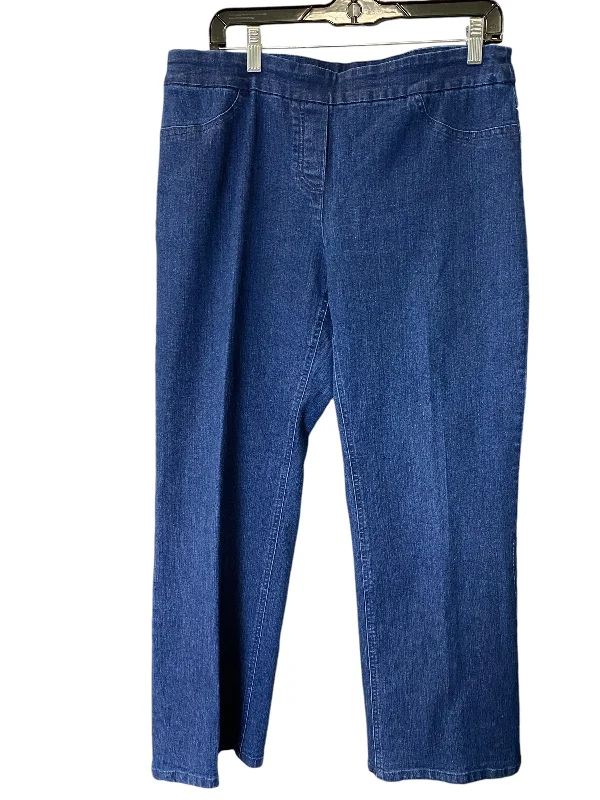 Jeans Wide Leg By Alfred Dunner In Blue Denim, Size: 12