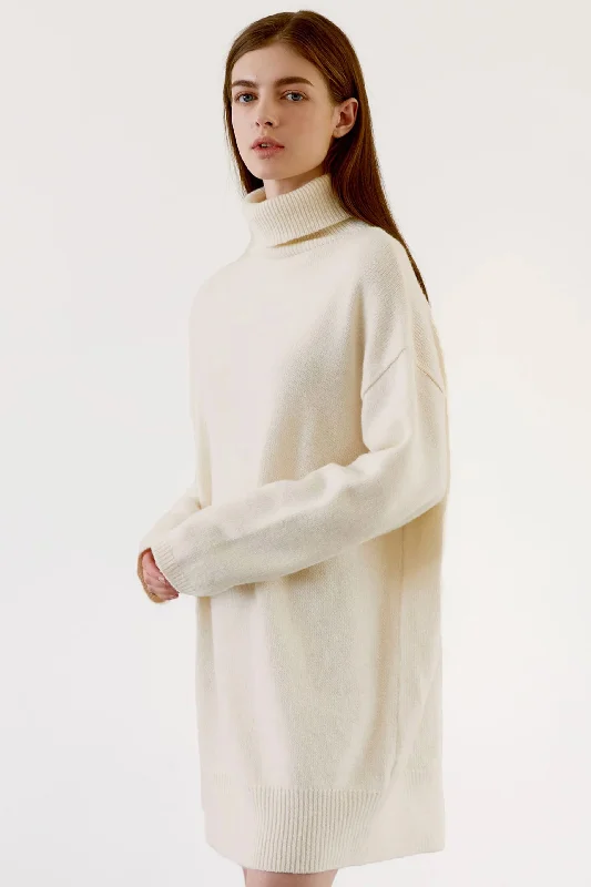 Cashmere Turtle Neck Sweater Dress