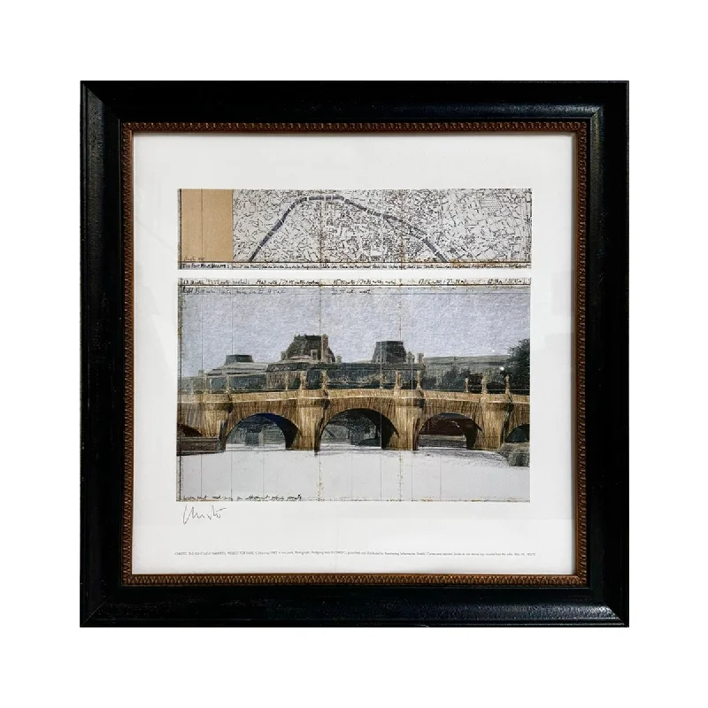 "The Pont Neuf Wrapped" Lithograph Pencil Signed 1995