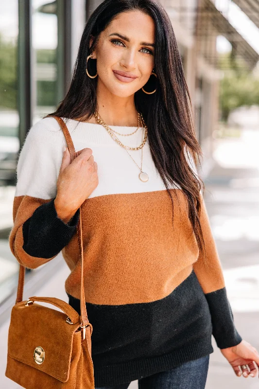 Just Too Good Ivory Multi Colorblock Sweater