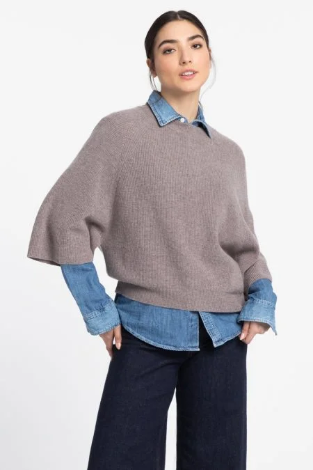 Kinross Cashmere Easy Rib Raglan Pullover