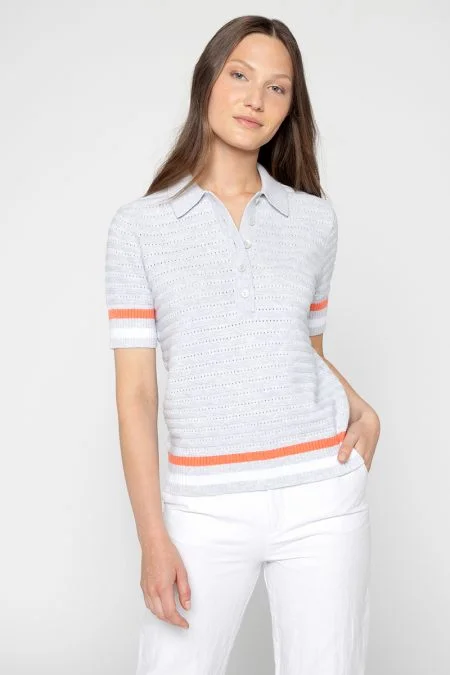 Kinross Cashmere Tipped S/S Polo