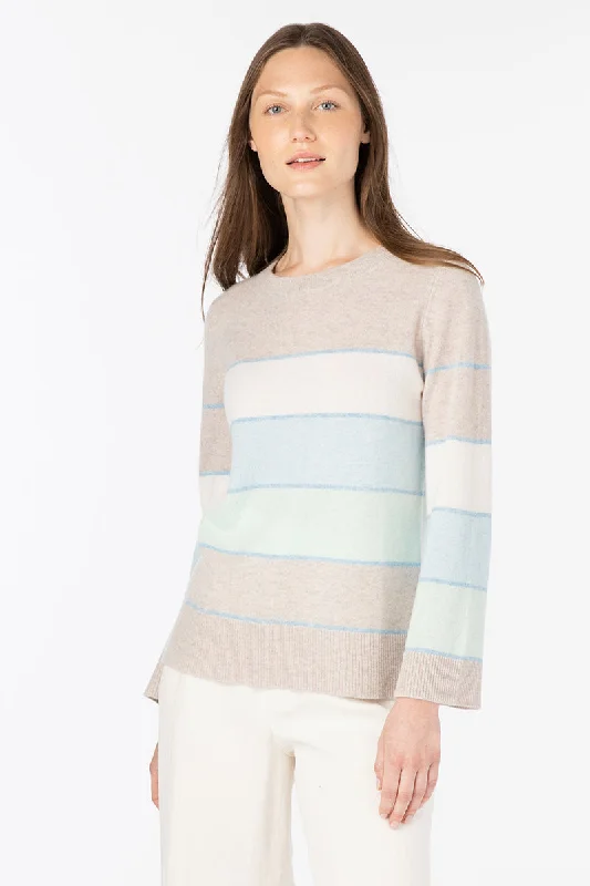 Kinross Cashmere Wide Stripe Pullover