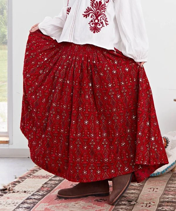 Bohemian Embroidered Skirt