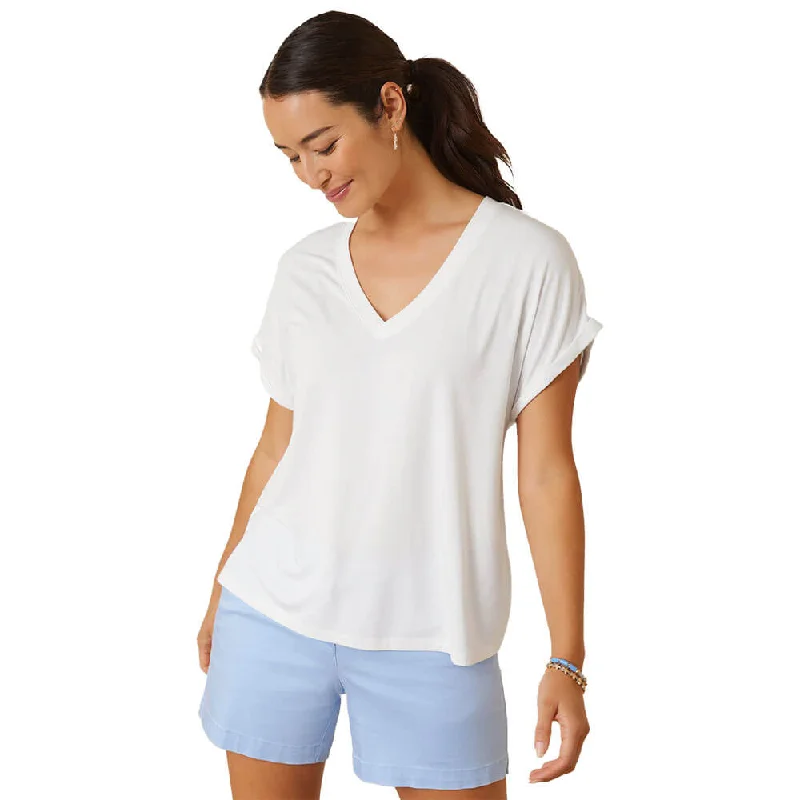 Tommy Bahama Women's Kauai Jersey V-Neck T-Shirt - White