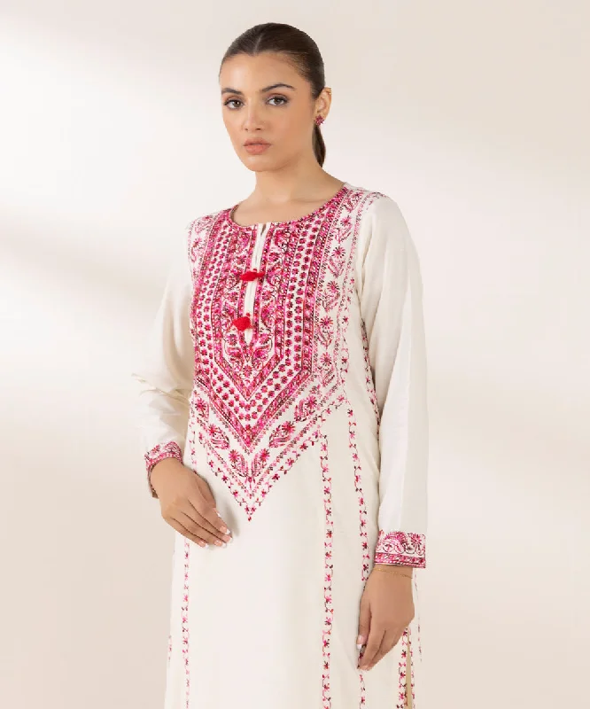 Embroidered Raw Silk Shirt