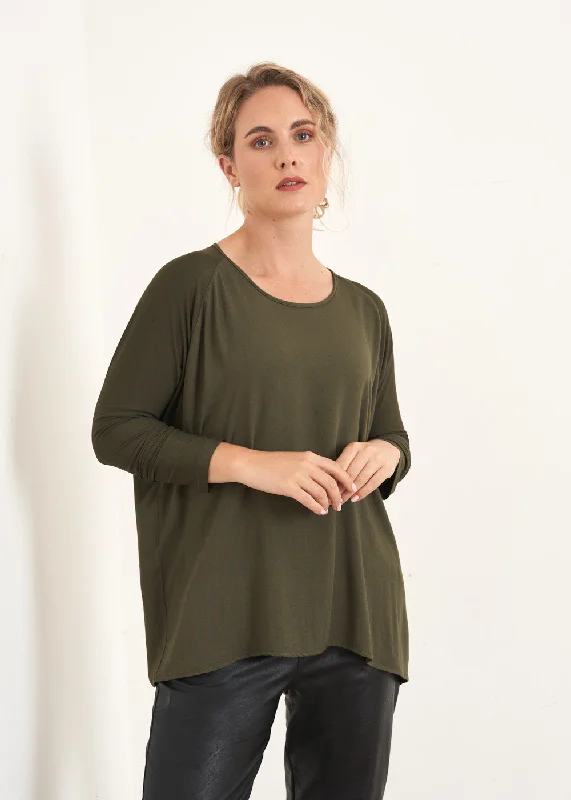 AGNES JERSEY TOP - KHAKI