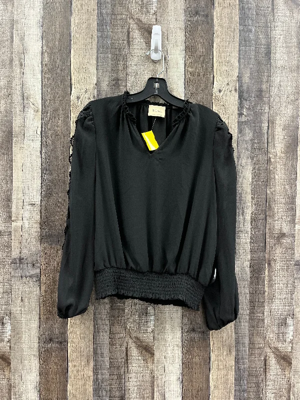 Blouse Long Sleeve By Elie Tahari In Black, Size: S