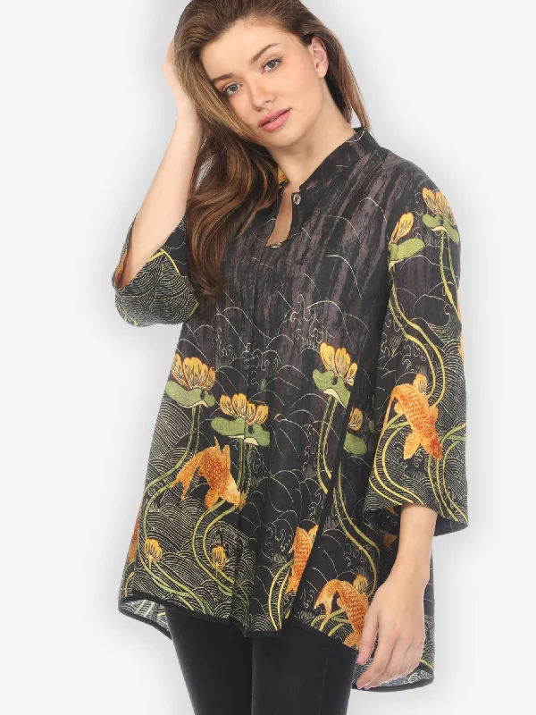 Water Lily Koi Tummy Tuck Shirt