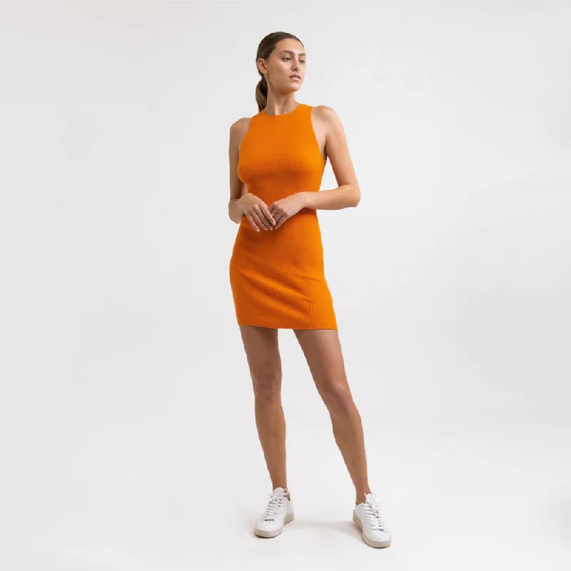 Aries Knit Mini Dress (Burnt Orange)