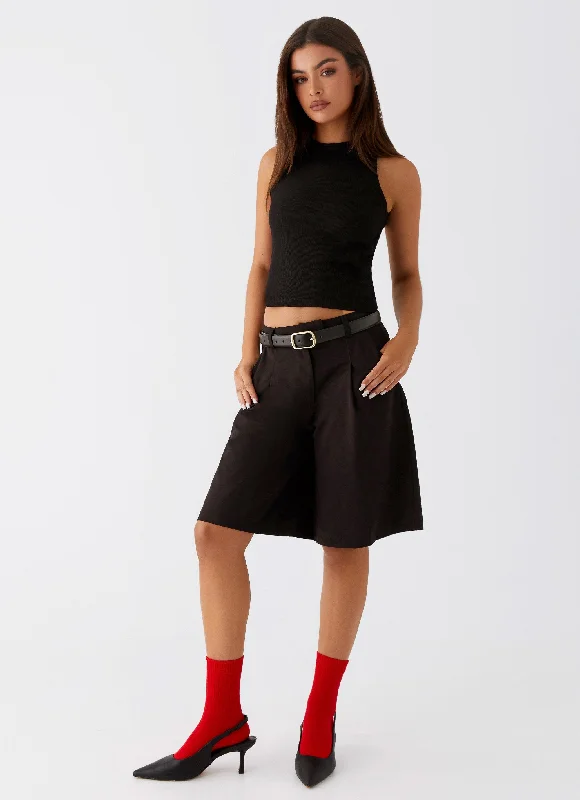 Jeni Long Tailored Jorts - Black