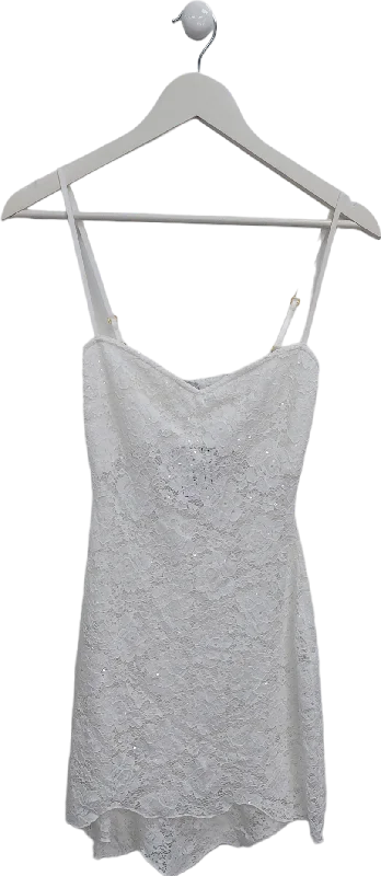 SLA the label White Lace Sequin Mini Dress UK XS