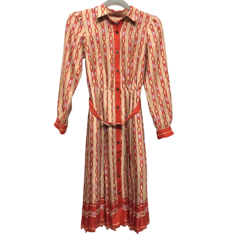 Dress Casual Maxi By Ann Taylor In Orange & Tan, Size: 00