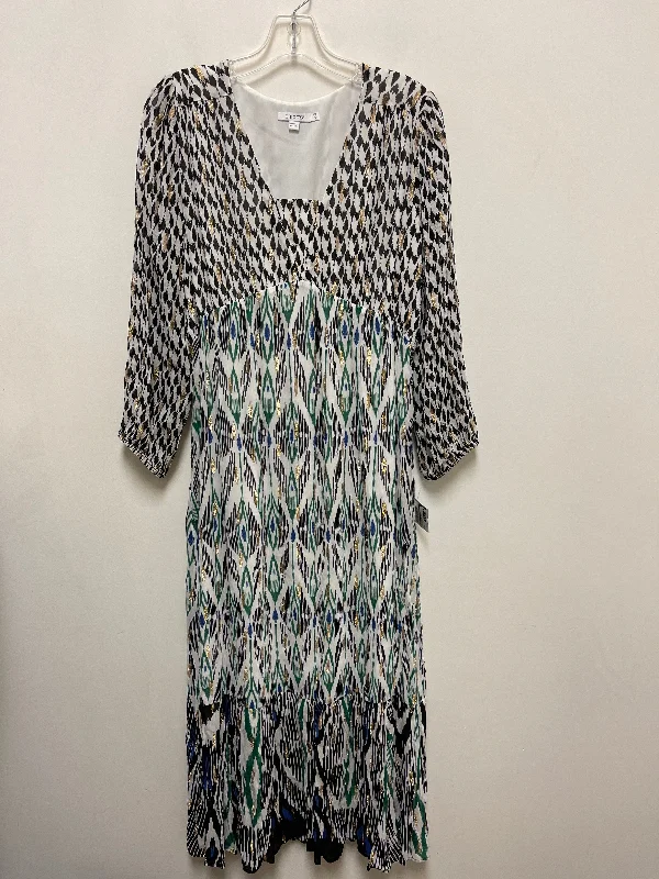 Dress Casual Maxi By Chicos In Black & Green, Size: S