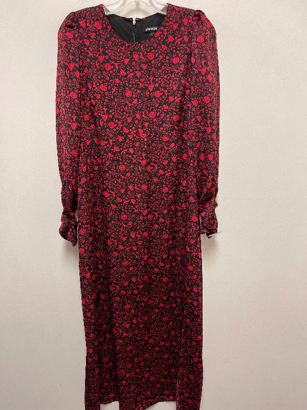 Dress Casual Maxi By Express In Black & Red, Size: M