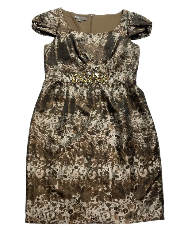 Dress Casual Midi By Donna Ricco In Brown, Size: 14