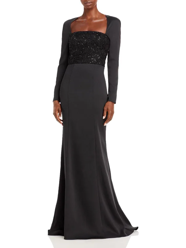 Womens Beaded Long Evening Dress