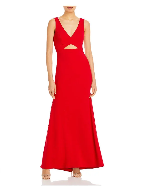 Womens Cut-Out Maxi Evening Dress