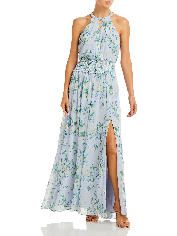 Womens Floral Long Evening Dress