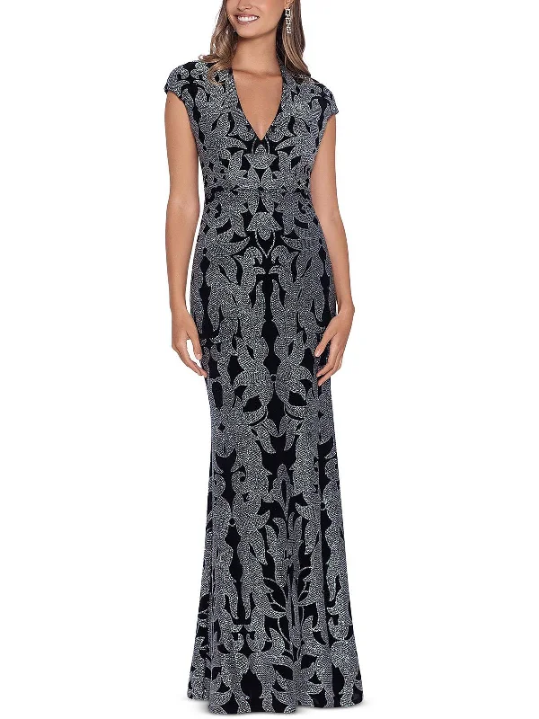 Womens Glitter Maxi Evening Dress