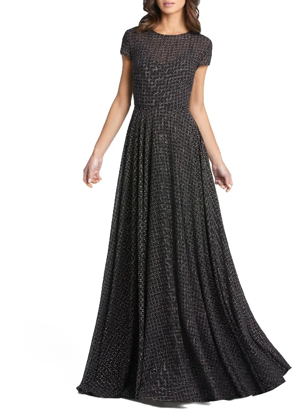 Womens Metallic Long Evening Dress