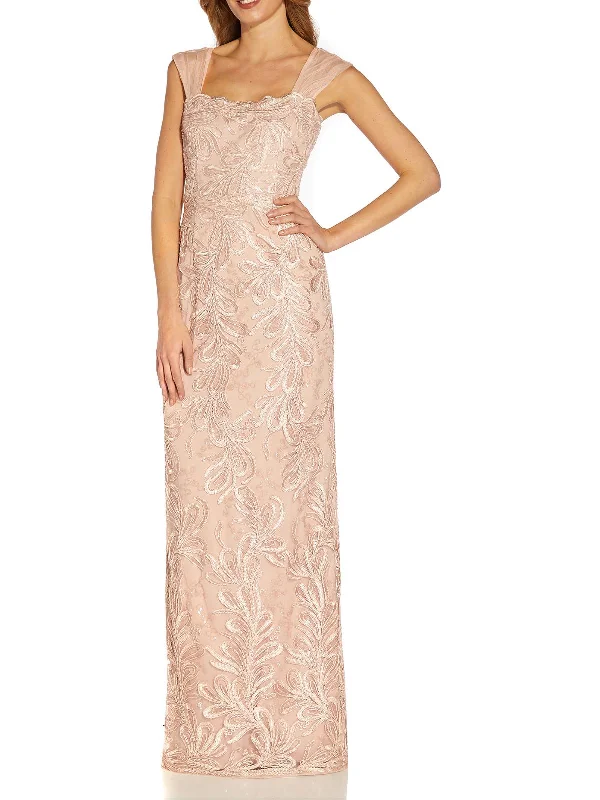 Womens Sequined Maxi Evening Dress