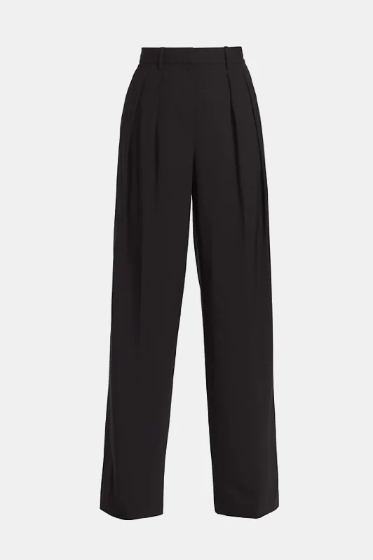 Double Pleat Pant in Black - Regular