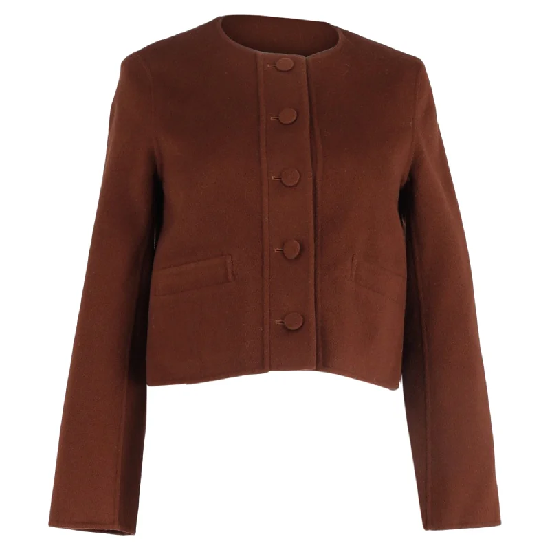 Joseph Jerome Button-Down Jacket in Brown Wool