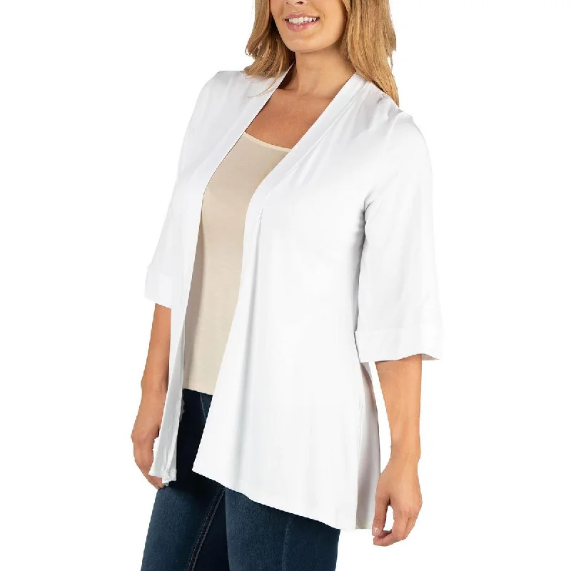 Plus Womens Solid Polyester Open-Front Blazer