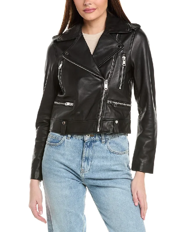 Reiss Santiago Leather Biker Jacket