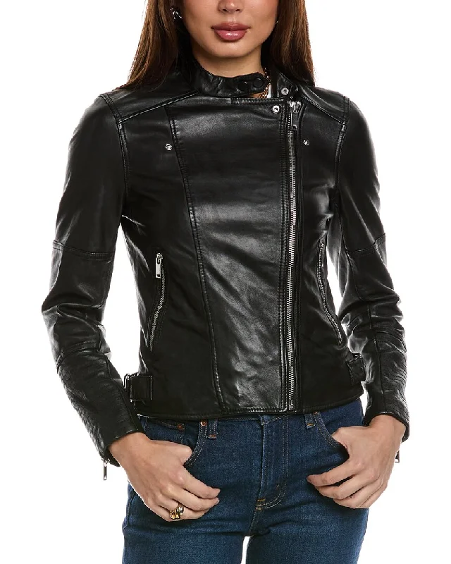 Reiss Tallis Leather Biker Jacket