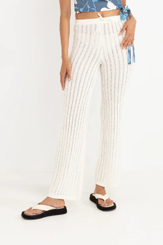 Scallop Knit Pant Cream