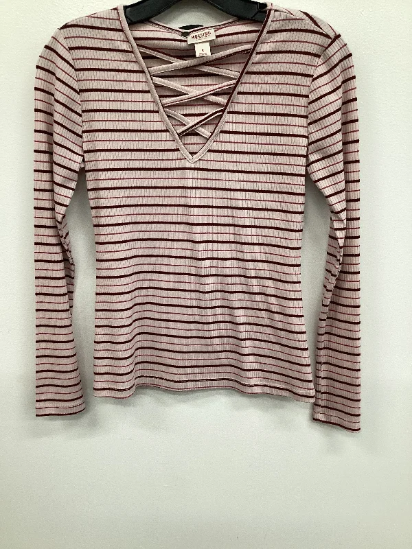 Top Long Sleeve Basic By Mossimo In Pink, Size: S