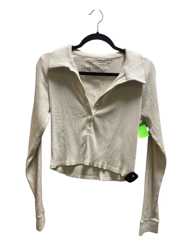 Top Long Sleeve By Aerie In Cream, Size: L