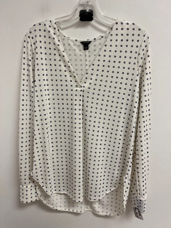 Top Long Sleeve By Ann Taylor In Cream, Size: M