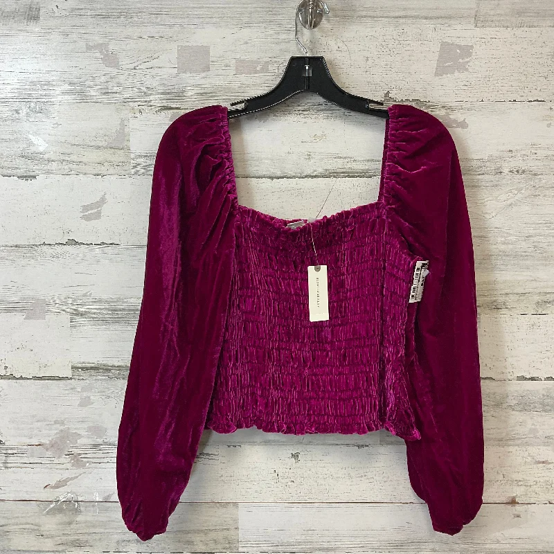 Top Long Sleeve By Anthropologie In Pink, Size: S