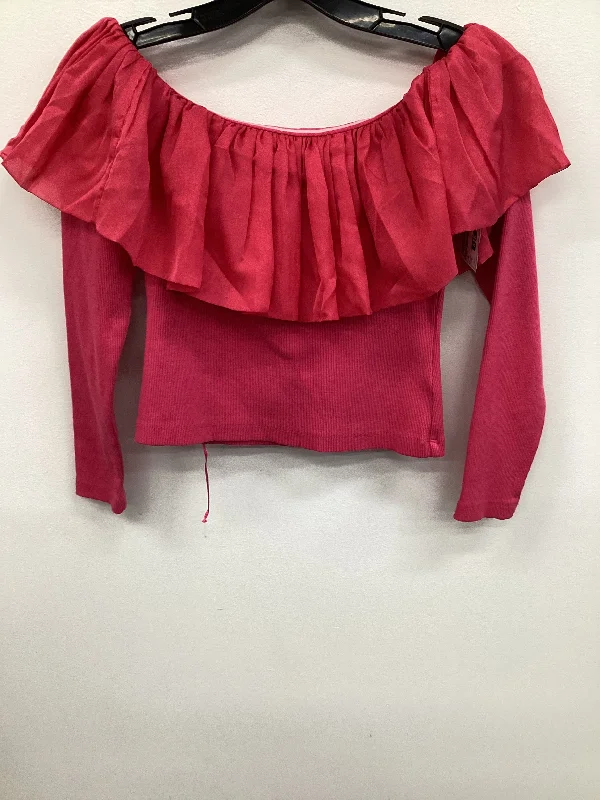 Top Long Sleeve By Anthropologie In Pink, Size: S