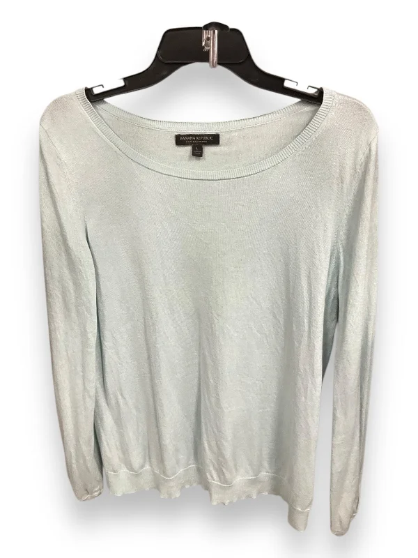 Top Long Sleeve By Banana Republic In Aqua, Size: L