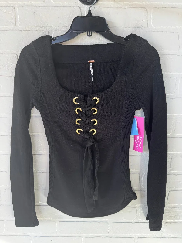 Top Long Sleeve By Free People In Black, Size: Xs