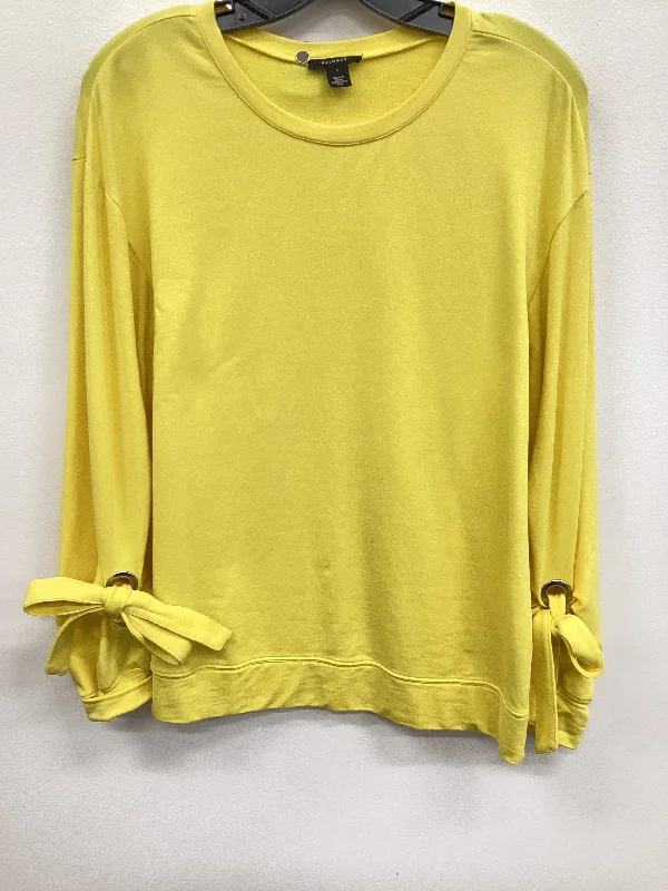 Top Long Sleeve By Halogen In Yellow, Size: S