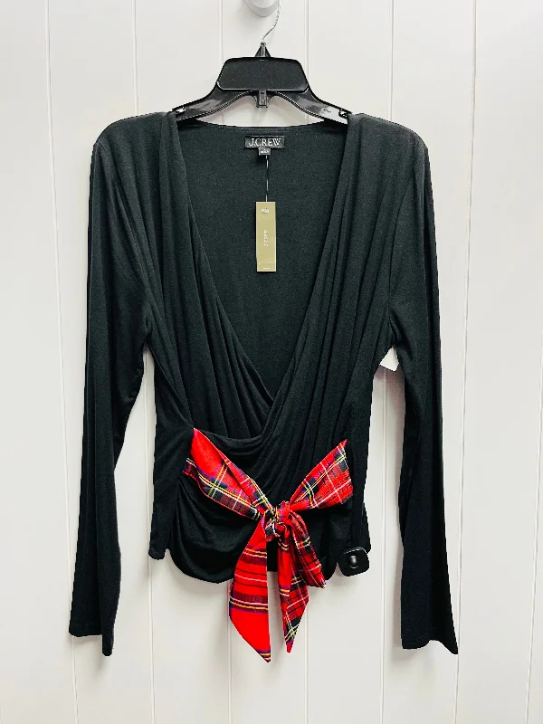 Top Long Sleeve By J. Crew In Black & Red, Size: L