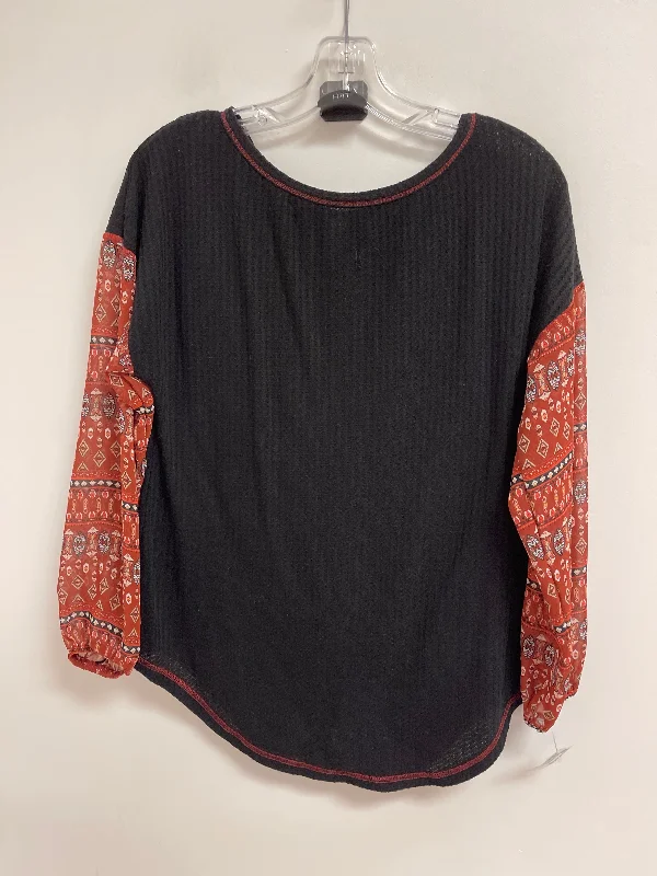 Top Long Sleeve By L Love In Black, Size: M