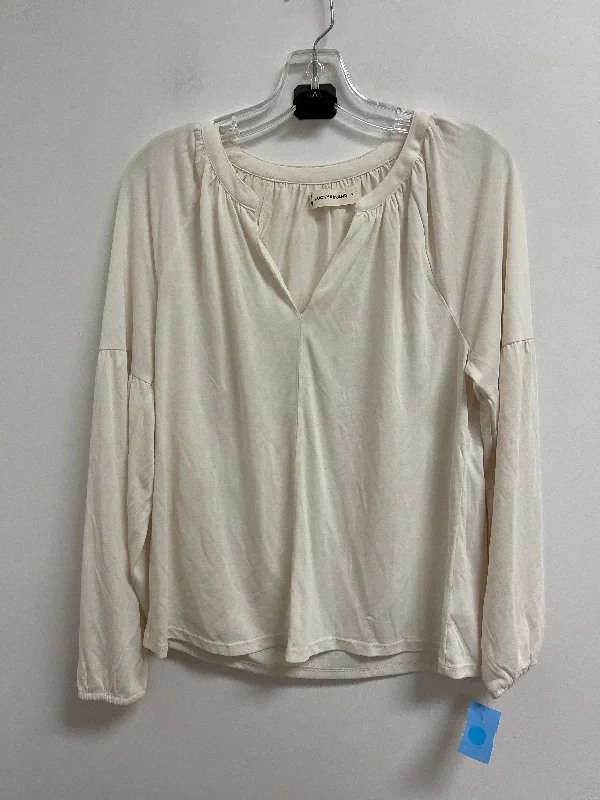 Top Long Sleeve By Lucky Brand In Cream, Size: M