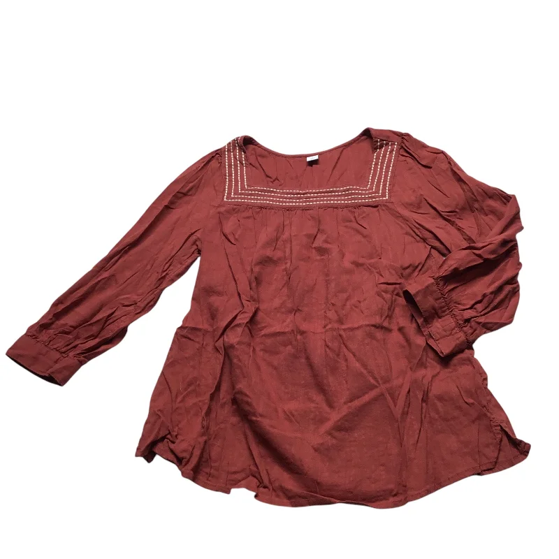 Top Long Sleeve By Old Navy In Red, Size: S