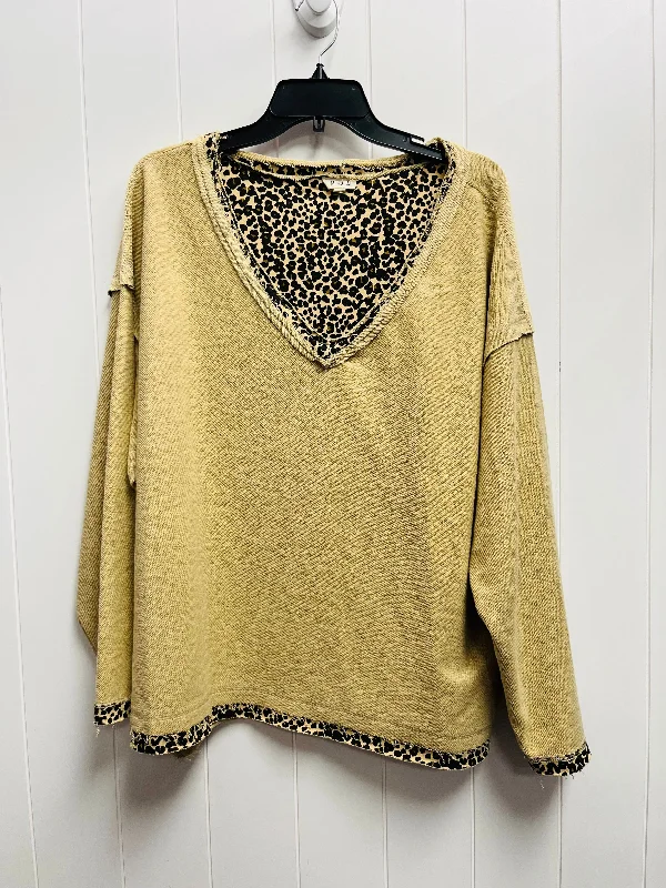 Top Long Sleeve By Pol In Black & Brown, Size: L