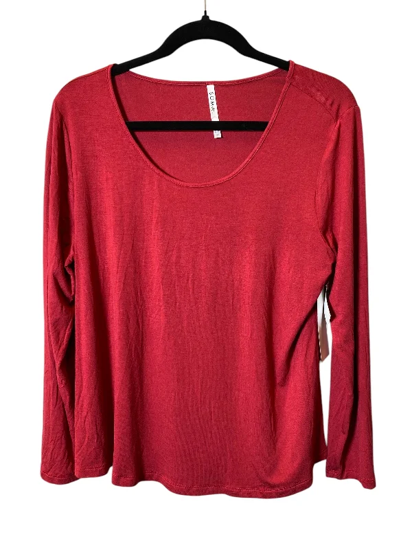 Top Long Sleeve By Soma In Red, Size: M